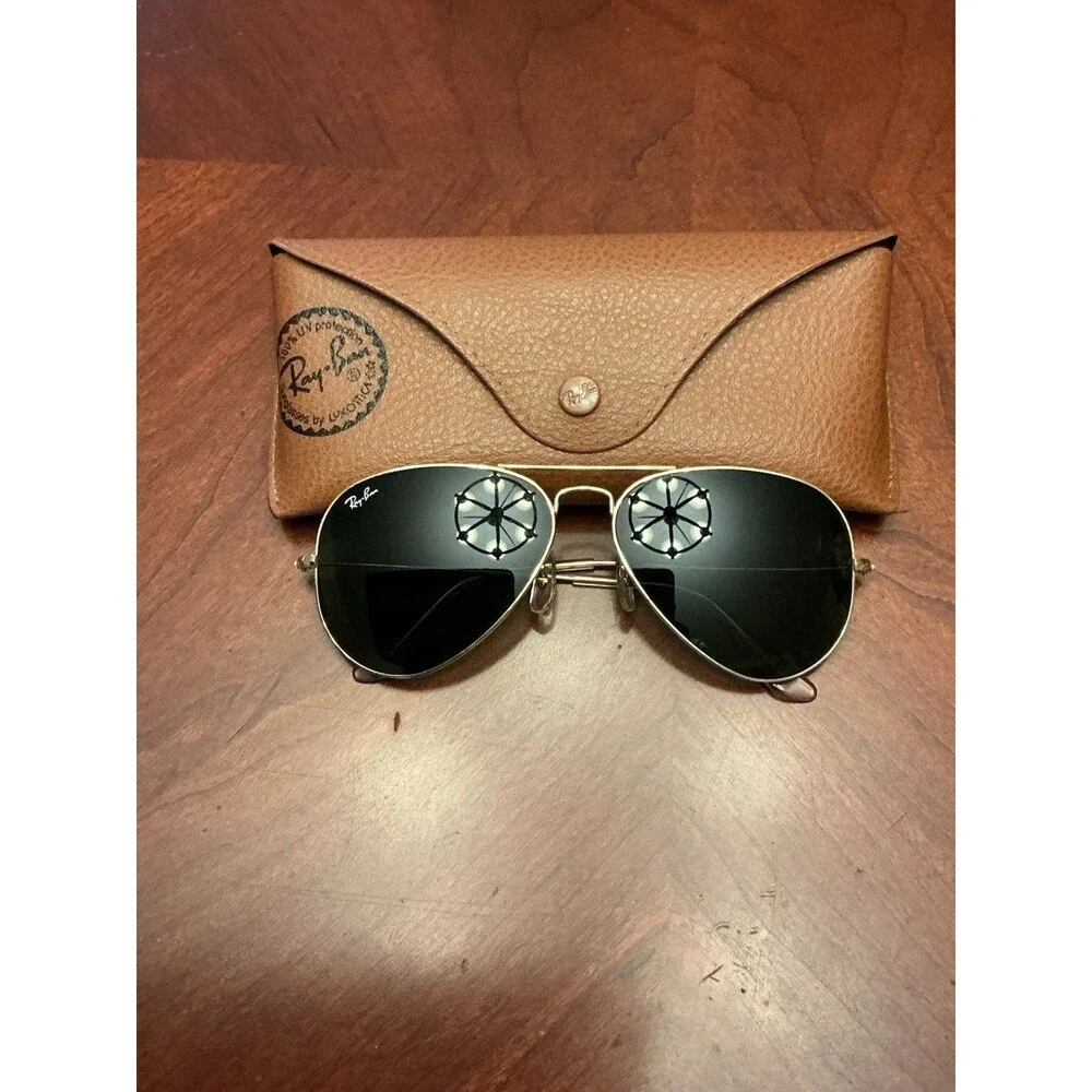 Ray-Ban RB3025 Aviator Sunglasses Gold Frame G-15 Green Lens 58-14 Case 18